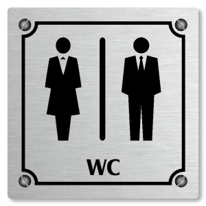 WC společné, 118x118mm, stříbrná, Kansas